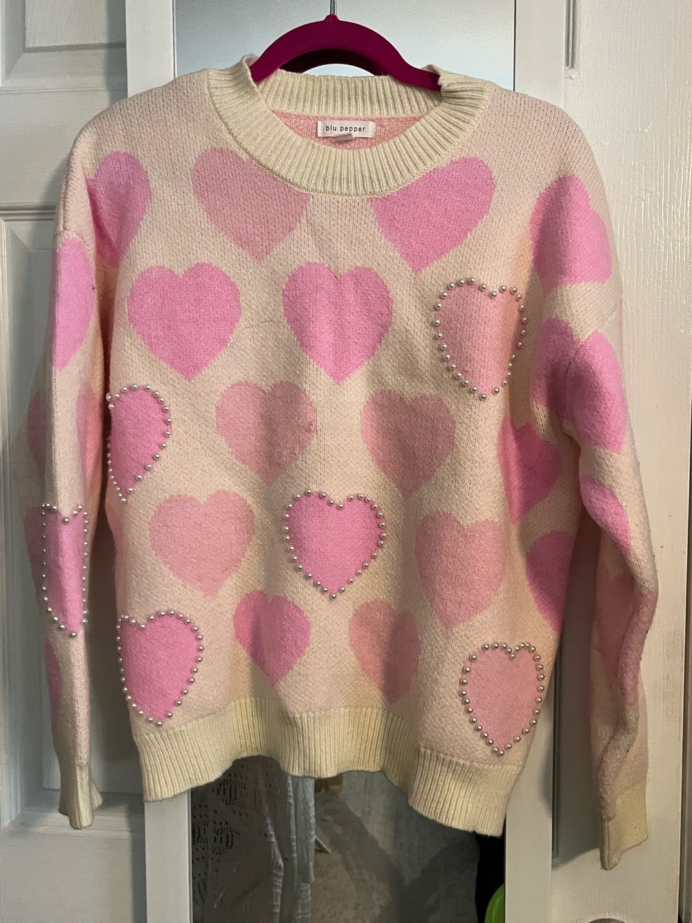 Blu Pepper Pink Heart Sweater